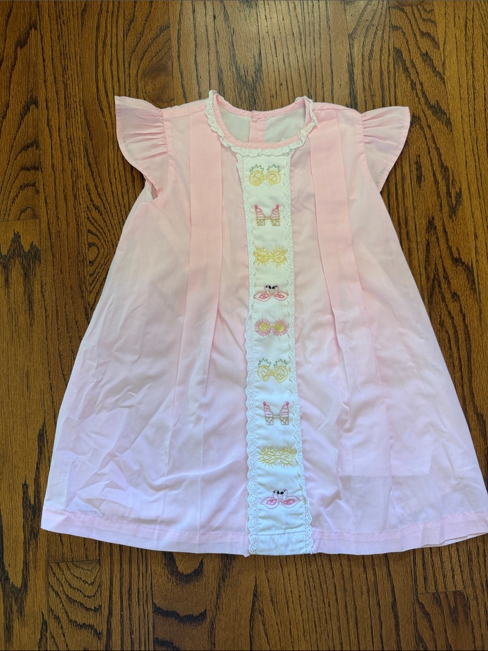 Classic Pink Girls' Embroidered Summer Dress